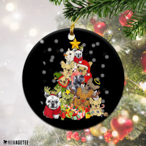 Frenchie Christmas Tree Lights Funny Dog Chrismas Ornament