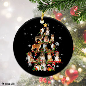 Funny Rough Collie Christmas Tree Lights Funny Dog Chrismas Ornament