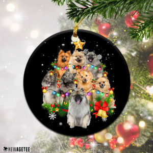 Keeshond Christmas Tree Lights Funny Dog Chrismas Ornament