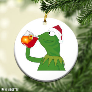Kermit The Frog Muppet Drink Tea Christmas Ornament Funny Holiday Gift