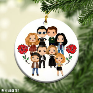 Round Ornament La La La Merry Christmas Moira David Alexis Johnny Rose Ornament