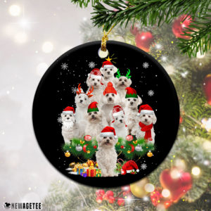 Maltese Christmas Tree Lights Funny Dog Chrismas Ornament