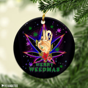 Round Ornament Marijuana Christmas Cannabis Leaf Merry Weedmas 420 Weed Ornament