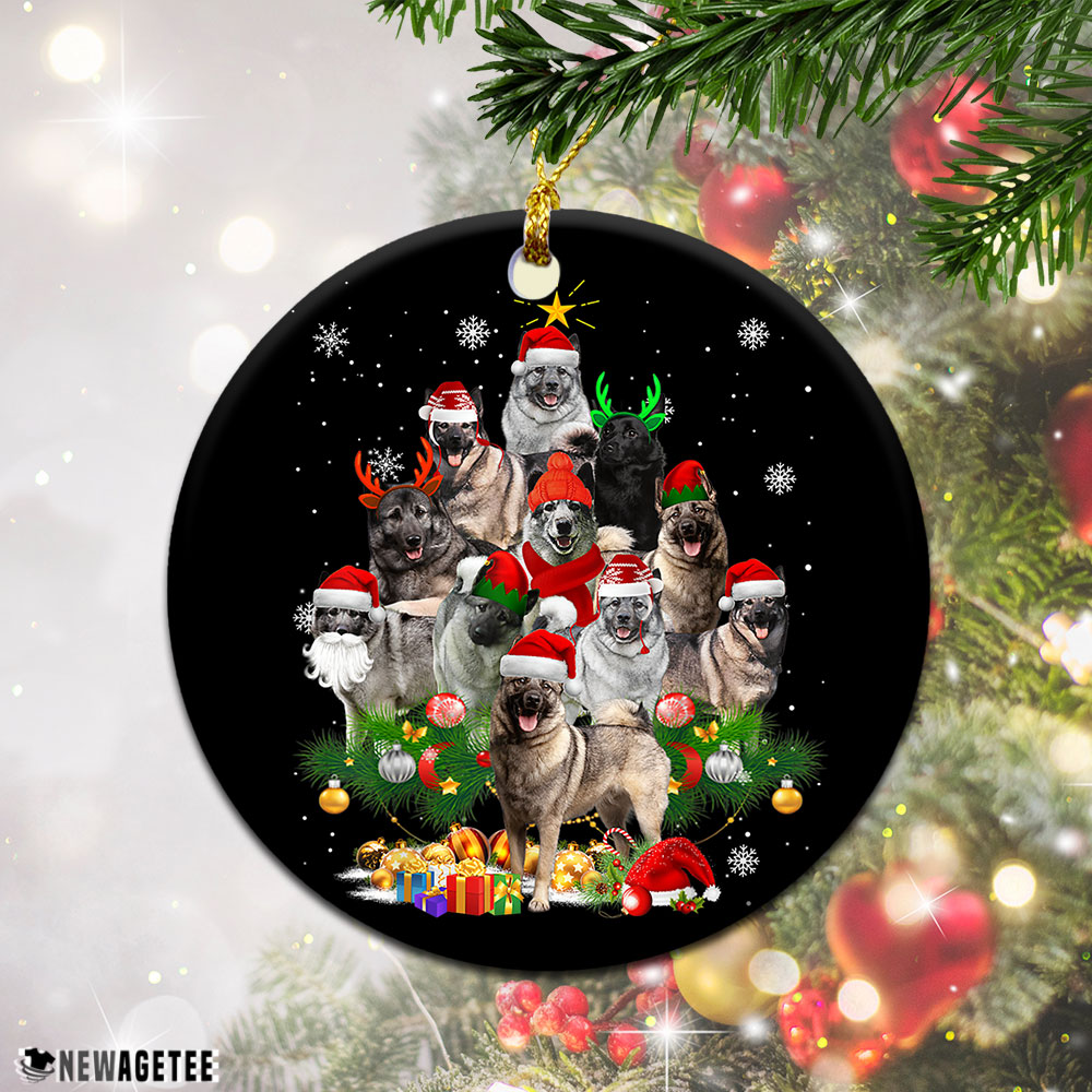 Norwegian Elkhound Christmas Tree Lights Funny Dog Chrismas Ornament Norwegian Elkhound Christmas Tree Lights Funny Dog Chrismas Ornament