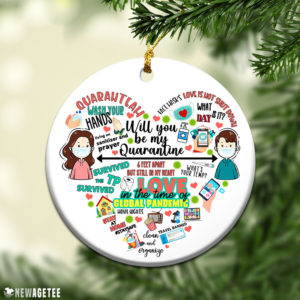 Pandemic Christmas 2021 Keepsake Ornament Will You Be My Quarantine Couple Christmas Gifts