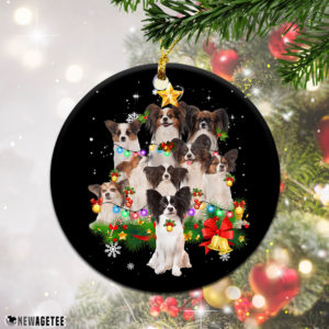 Papillon Christmas Tree Lights Funny Dog Chrismas Ornament Papillon Christmas Tree Lights Funny Dog Chrismas Ornament