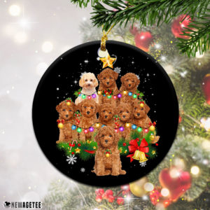 Poodle Christmas Tree Lights Funny Dog Chrismas Ornament