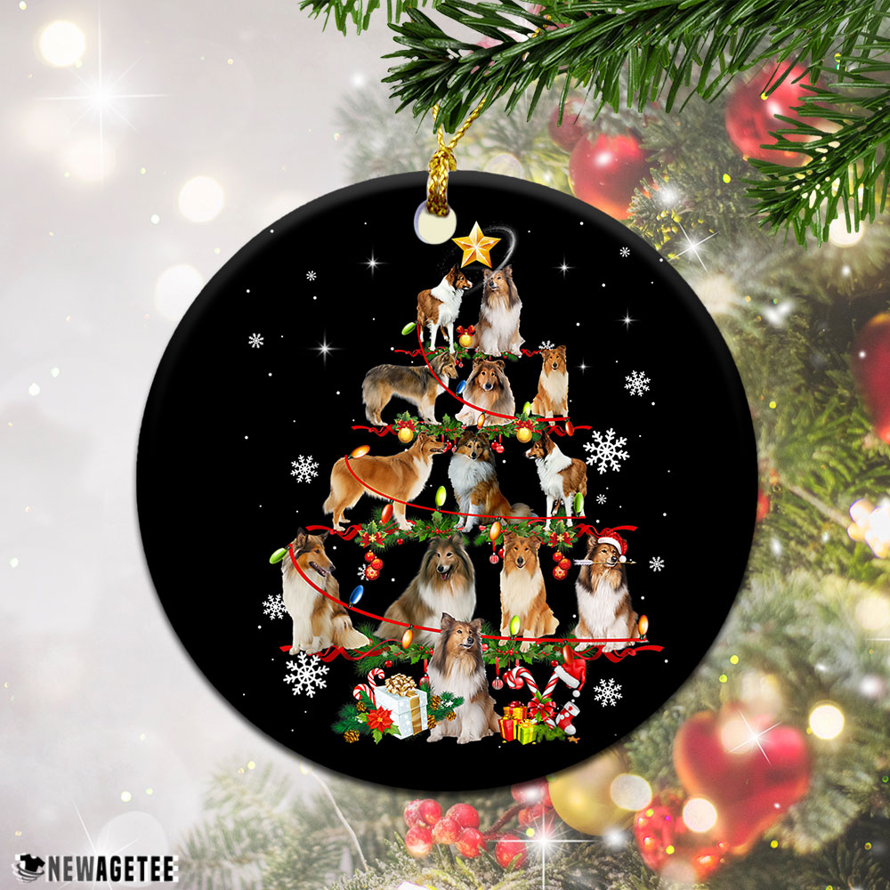 Rough Collie Christmas Tree Lights Funny Dog Chrismas Ornament Rough Collie Christmas Tree Lights Funny Dog Chrismas Ornament