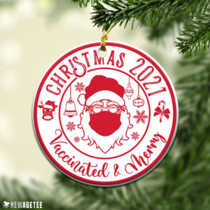 Santa Clause Christmas Vaccinated and Merry Ornament Christmas Decorations