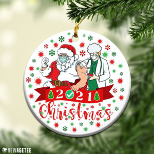 Santa Got His Vaccine Christmas 2021 Ornament