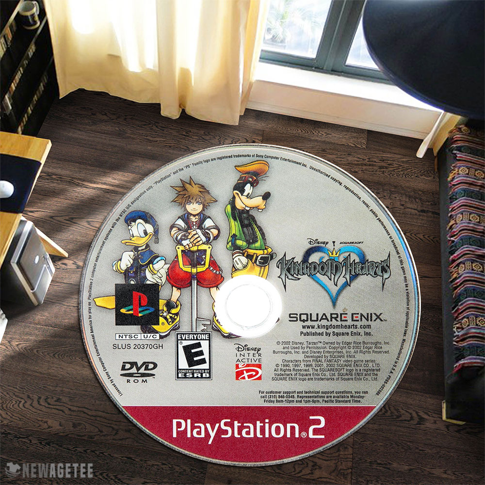 Kingdom Hearts PlayStation 2 Disc Round Rug Carpet