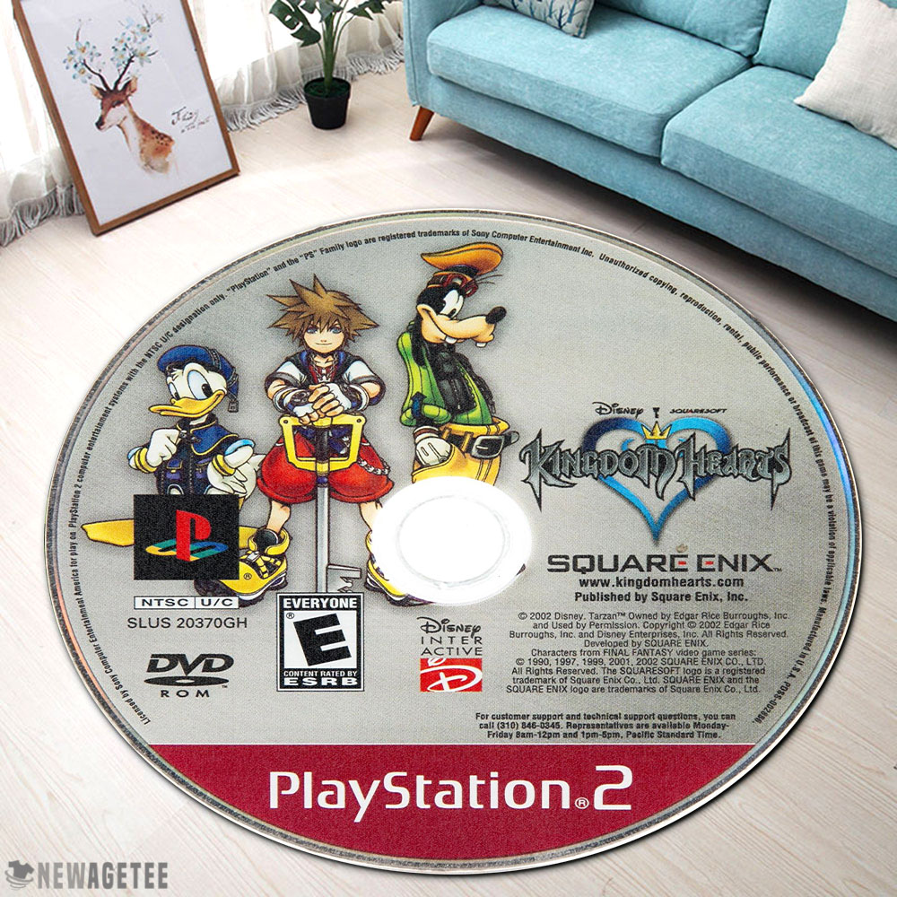 Kingdom Hearts PlayStation 2 Disc Round Rug Carpet Kingdom Hearts PlayStation 2 Disc Round Rug Carpet