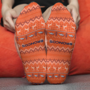 Denver Broncos Adult Ugly Christmas Crew Socks