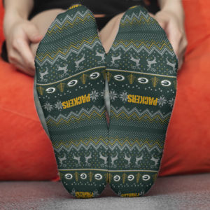 Green Bay Packers Adult Ugly Christmas Crew Socks