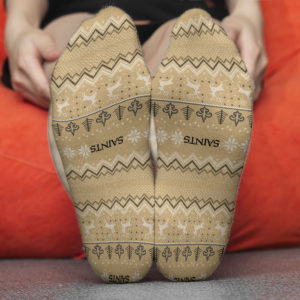 New Orleans Saints Adult Ugly Christmas Crew Socks
