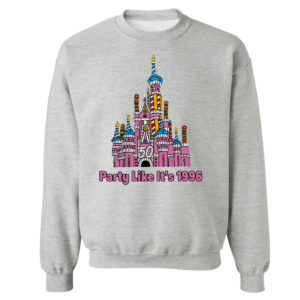 Sweetshirt sport grey 50th anniversary case castle party like its 1996 littleshopofgeeks merch shirt