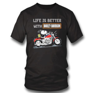 Best snoopy life is better with Harley Davidson shirt