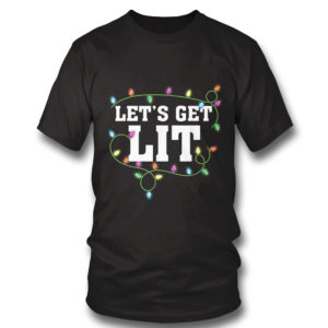 Christmas Funny Shirt Cute Gift Let’s Get Lit Xmas Pajamas Shirt