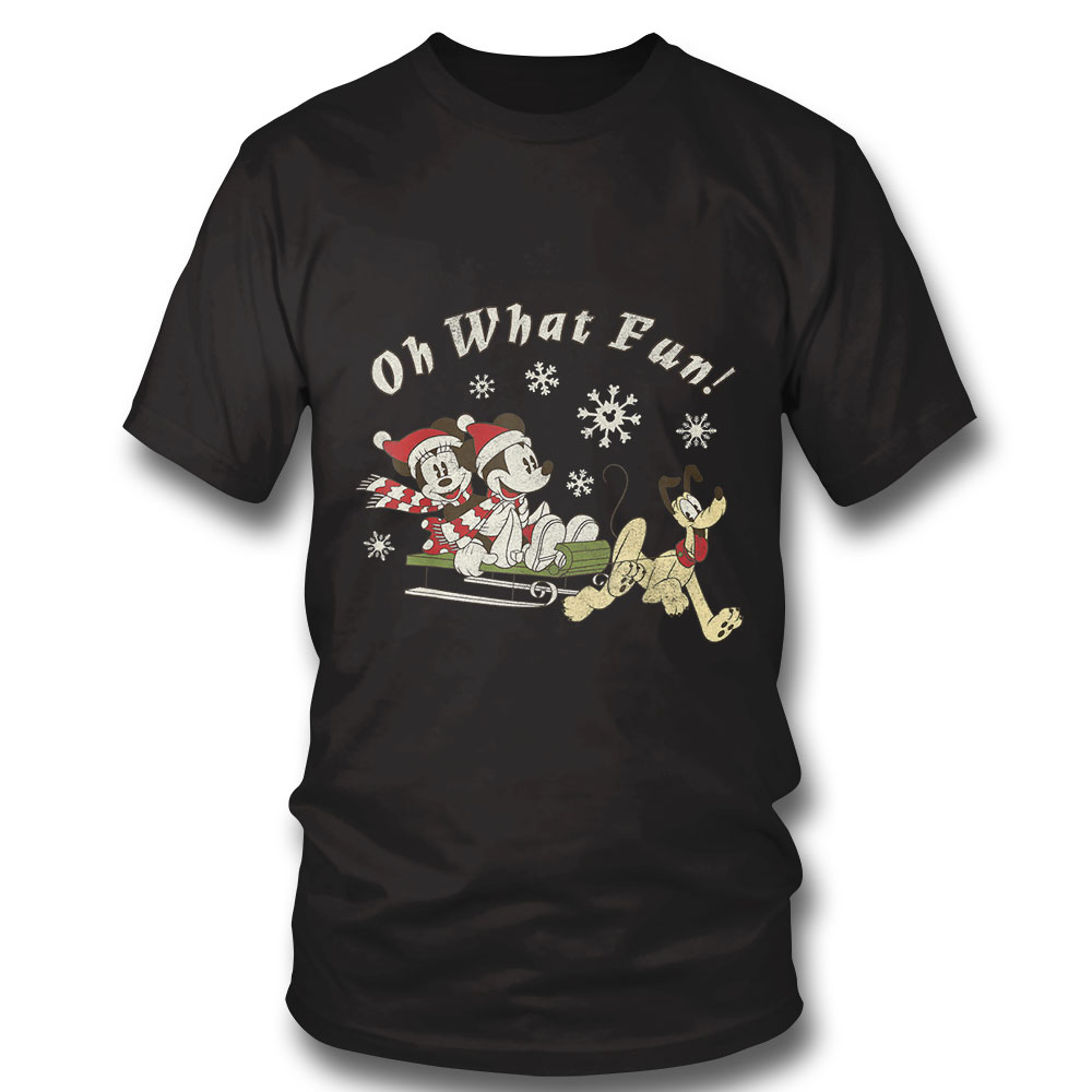 Disney Mickey Minnie And Pluto Oh What Fun Christmas Sled Sweatshirt Disney Mickey Minnie And Pluto Oh What Fun Christmas Sled Sweatshirt