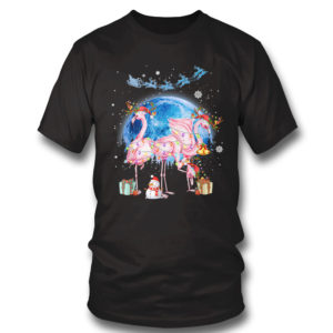 T Shirt Flamingo Christmas Tree Santa Hat Xmas Light Merry Christmas T Shirt