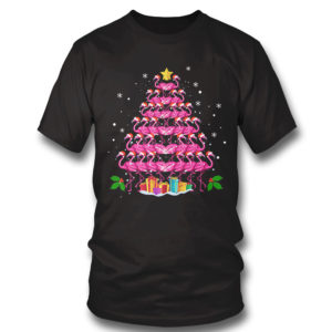 T Shirt Pink Flamingo Christmas Tree Pajama Shirt