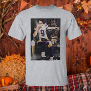 T Shirt Sport grey Joe Burrow smoking cigar Shirt gigapixel