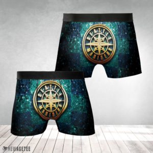 Seattle Mariners MLB Glitter Mens Underwear Boxer Briefs