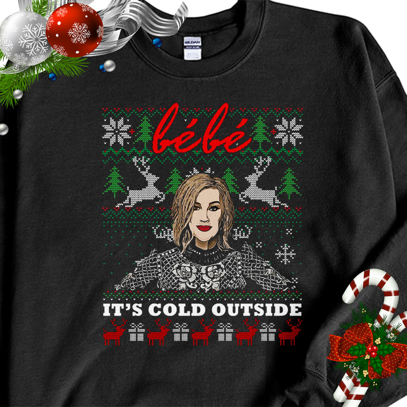 Moira Bebe It’s Cold Outside Schitt Rose Family Creek Ugly Christmas Sweater Sweatshirt