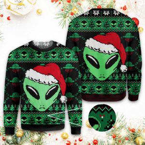 Aliens Ugly Christmas Sweater Unisex Knit Wool Ugly Sweater