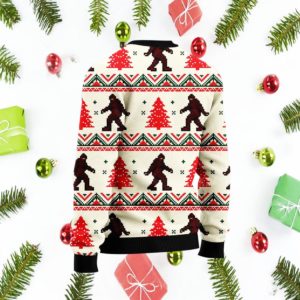 Amazing Bigfoot Ugly Christmas Sweater Knit Wool Sweater