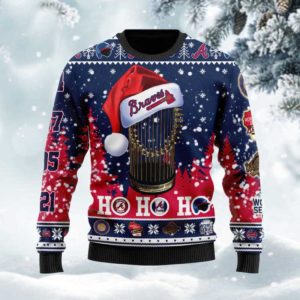 Atlanta Braves 2021 World Series Champions Ho Ho Ho Ugly Christmas Sweater Unisex Knit Wool Ugly Sweater Atlanta Braves 2021 World Series Champions Ho Ho Ho Ugly Christmas Sweater Unisex Knit Wool Ugly Sweater