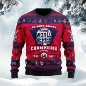 Atlanta Braves 2021 World Series Trophy Ugly Christmas Sweater Unisex Knit Wool Ugly Sweater Atlanta Braves 2021 World Series Trophy Ugly Christmas Sweater Unisex Knit Wool Ugly Sweater
