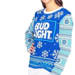 Bud Light Beer Ugly Christmas Sweater Knit Wool Sweater