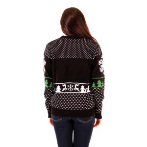 Buzz Your Girlfriend Woof Ugly Christmas Sweater Knit Wool Sweater