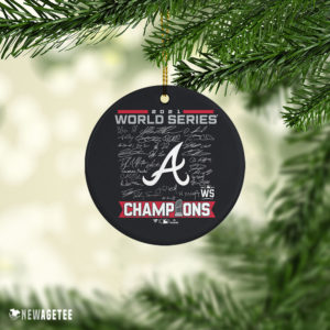 Atlanta Braves 2021 World Series Champions Signatures Christmas Ornament