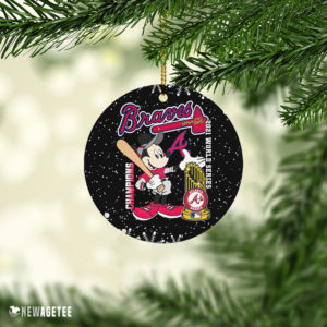 Ceramic Ornament Atlanta Braves Mickey Mouse World Series Champions 2021 Christmas Ornament