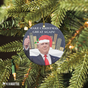 Ceramic Ornament Make Christmas Great Again 2021 Trump Support USA Christmas Ornament