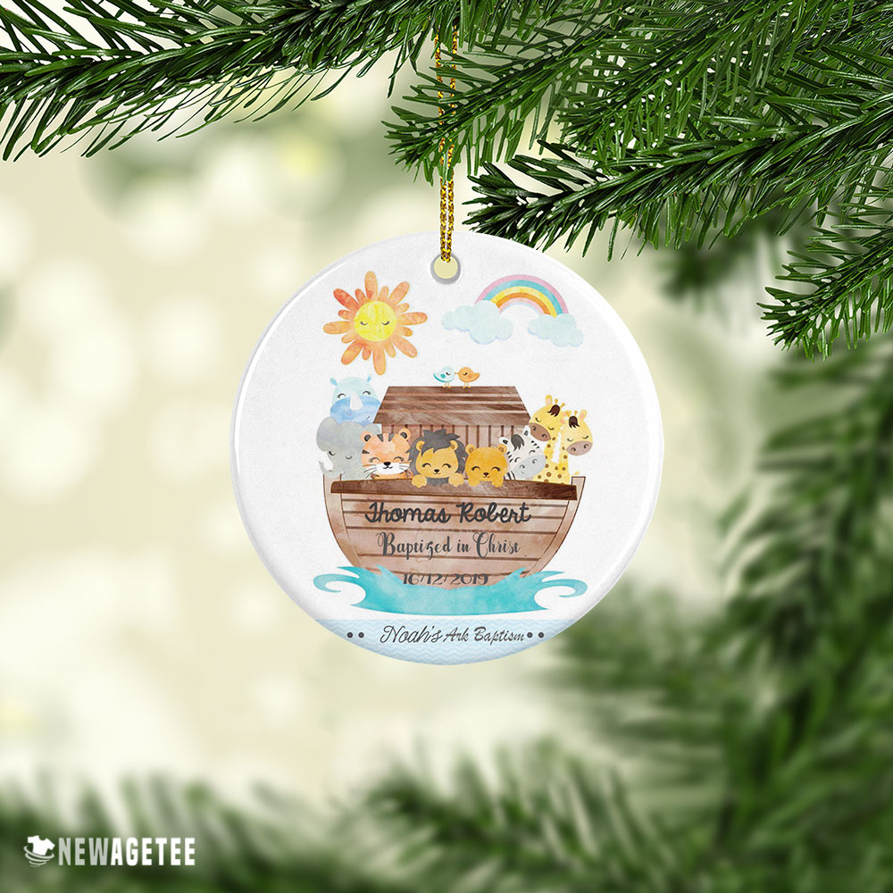 Personalized Noah’s Ark Baptism Baby Girl Boy Baptism Christening Christmas Ornament