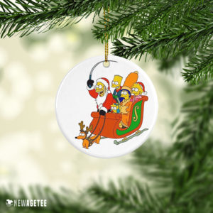 Santa Homer Simpson Family Merry Christmas Ornament