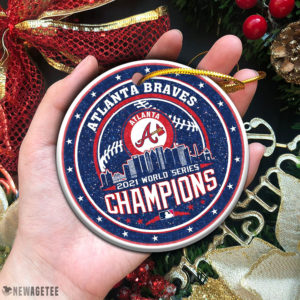 Atlanta Braves 2021 Christmas Ornament Champions World Series