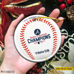 Custom Atlanta Braves WinCraft 2021 World Series Champions Christmas Ornament