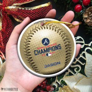 Circle Ornament Custom Name Atlanta Braves Baseball World Series Champions 2021 Christmas Ornament