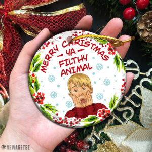 Circle Ornament Kevin Home Alone Merry Christmas Ya Filthy Animal Christmas Ornament