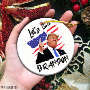 Circle Ornament Lets Go Brandon Trump 2021 Christmas Tree Ornament