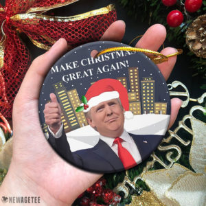 Make Christmas Great Again 2021 Trump Support USA Christmas Ornament