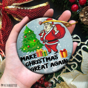 Make Christmas Great Again Funny Trump Santa Christmas Ornament