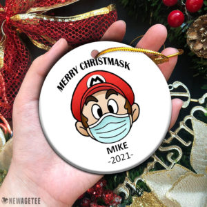 Mario Merry Christmas Ornament 2021 Personalized Custom Name