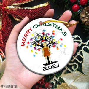 Circle Ornament Red Light Green Light 2021 Christmas Ornament