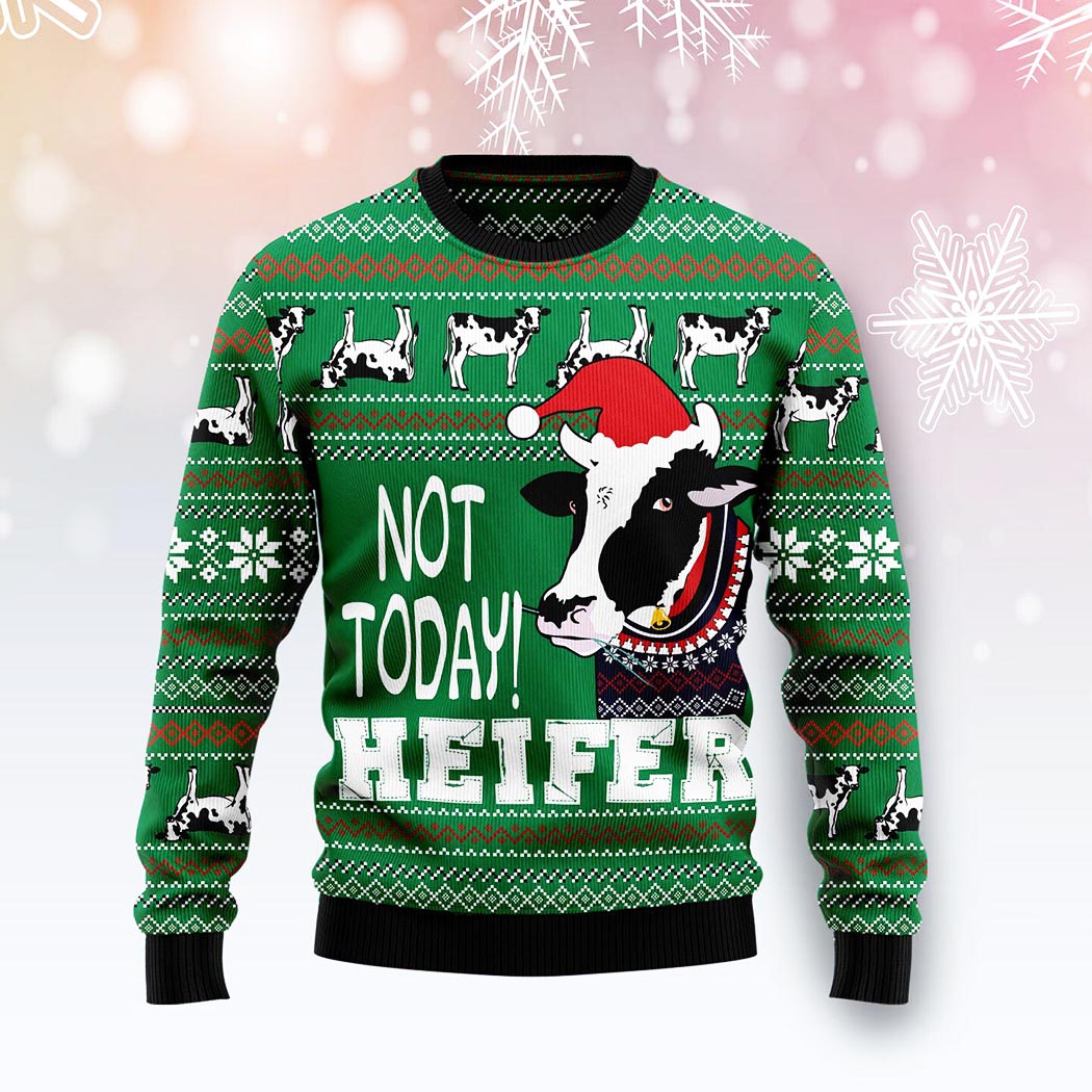 Cow Not Today Heifer Xmas Ugly Christmas Sweater Unisex Knit Wool Ugly Sweater Cow Not Today Heifer Xmas Ugly Christmas Sweater Unisex Knit Wool Ugly Sweater