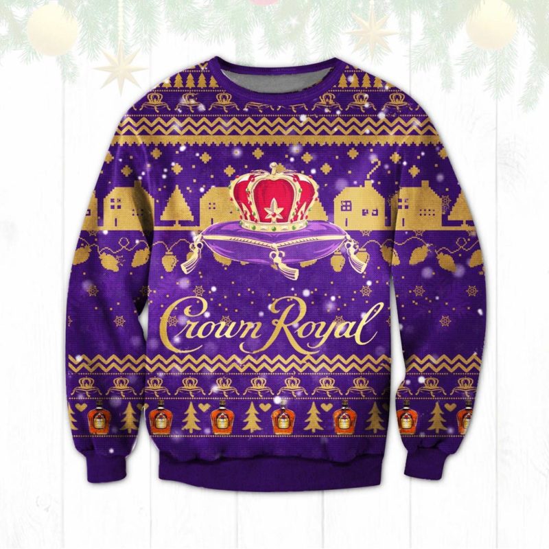Crown Royal whisky Purple Ugly Christmas Sweater Unisex Knit Ugly Sweater
